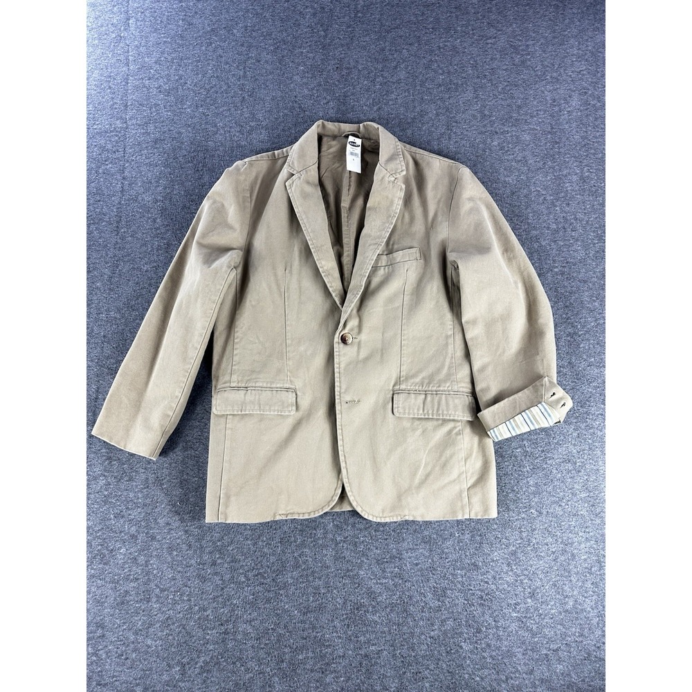 Vintage Y2K Old Navy Jacket Mens Large Tan Unstructured Twill Blazer Ivy League
